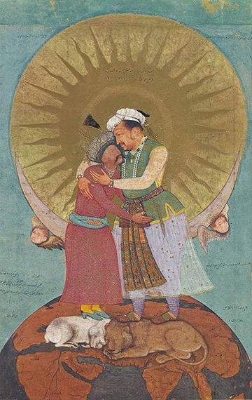 Emperor Jahangir Embraces Shah Abbas