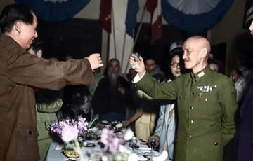Chairman of the Kuomintang (KMT) government Chiang Kai-shek met with Chinese Communist Party (CCP) chairman Mao Zedong in Chongqing for peace negotiations