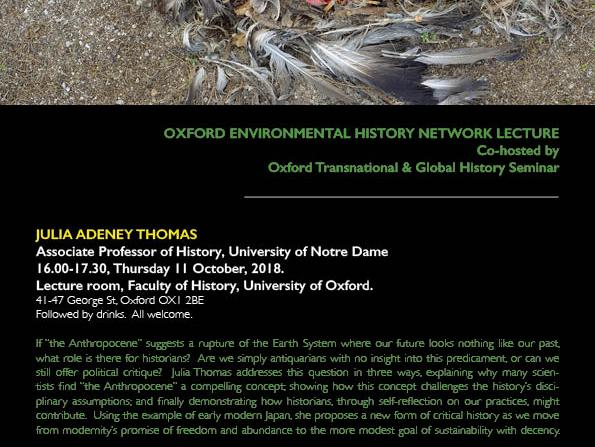 2019 10 11 julia adeney thomas historians taks in the anthropocene oehn talk flyer final small