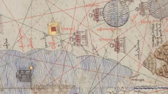 detail from bibliotheque nationale de france ms espagnol 30 abraham cresques atlas de cartes marines c 