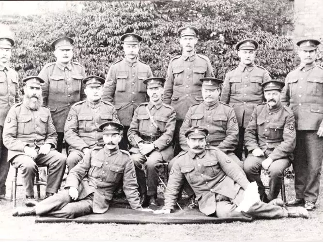 saxty good 2 male nurses at littlemore given uniform and rank wwi saxty good in centre john stewart