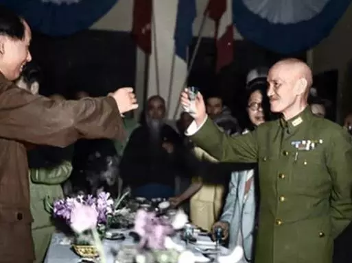 Chairman of the Kuomintang (KMT) government Chiang Kai-shek met with Chinese Communist Party (CCP) chairman Mao Zedong in Chongqing for peace negotiations
