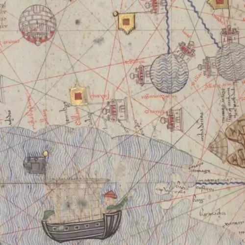 detail from bibliotheque nationale de france ms espagnol 30 abraham cresques atlas de cartes marines c 