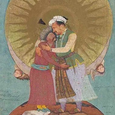 Emperor Jahangir Embraces Shah Abbas