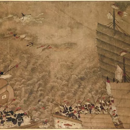 een zeeslag tussen japanse zeerovers en chinezen