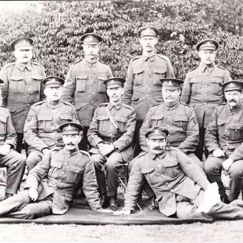 saxty good 2 male nurses at littlemore given uniform and rank wwi saxty good in centre john stewart