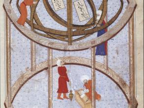first image astronomers are conducting observations using a 5 3 metre armillary sphere in the late 16th century istanbul observatory